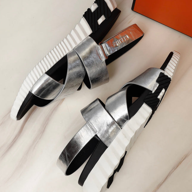 HM ELECTRIC SANDAL SILVER CALFSKIN