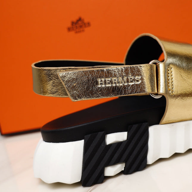 HM ELECTRIC SANDAL  METALLIC GOLD CALFSKIN