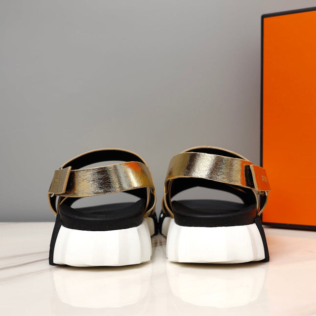 HM ELECTRIC SANDAL  METALLIC GOLD CALFSKIN