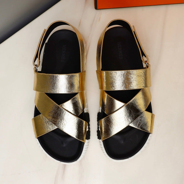 HM ELECTRIC SANDAL  METALLIC GOLD CALFSKIN