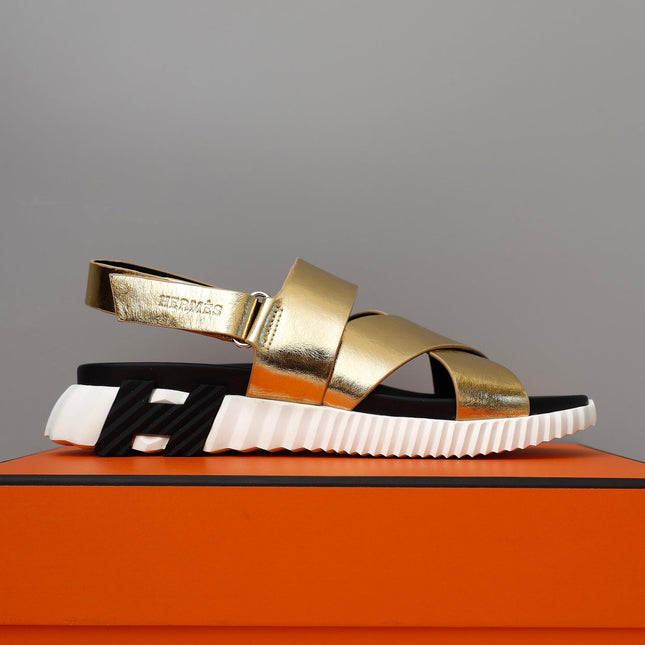HM ELECTRIC SANDAL  METALLIC GOLD CALFSKIN