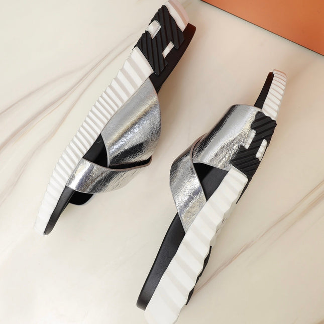 HM INFRA SANDAL SILVER LAMBSKIN