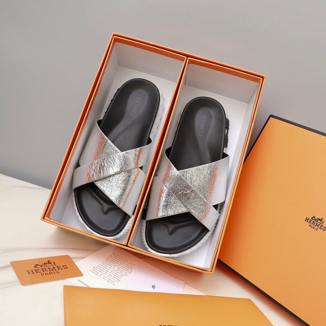 HM INFRA SANDAL SILVER LAMBSKIN