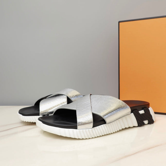 HM INFRA SANDAL SILVER LAMBSKIN