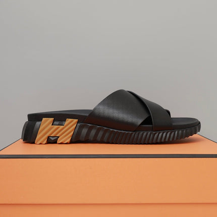 HM INFRA SANDAL BLACK LAMBSKIN