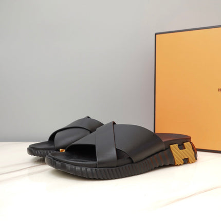 HM INFRA SANDAL BLACK LAMBSKIN