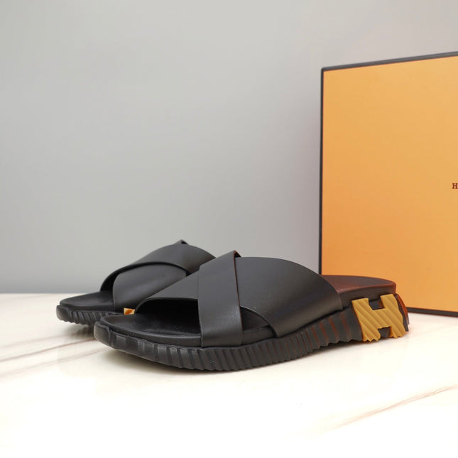 HM INFRA SANDAL BLACK LAMBSKIN