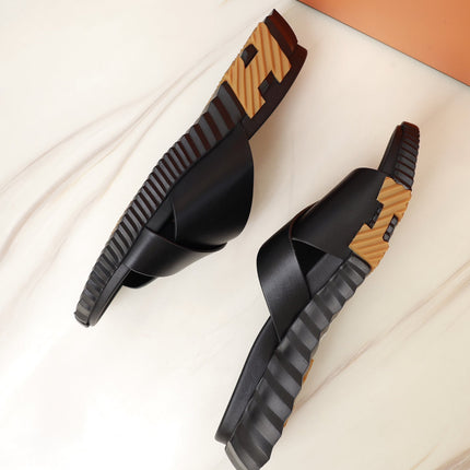 HM INFRA SANDAL BLACK LAMBSKIN