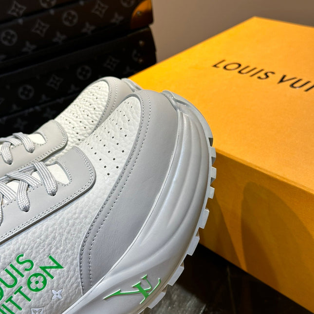 THICK-SOLED SNEAKER WHITE AND GREY CALFSKIN