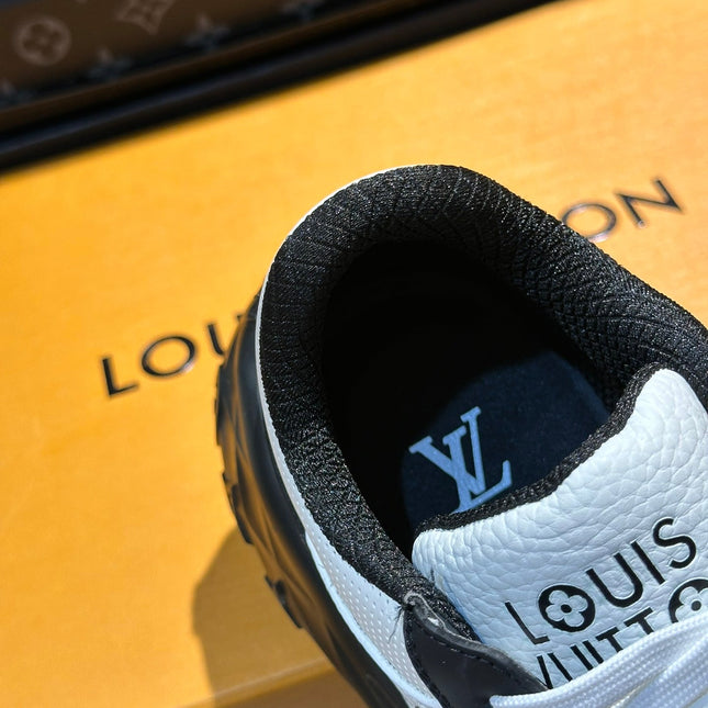 THICK-SOLED SNEAKER BLACK AND WHITE CALFSKIN