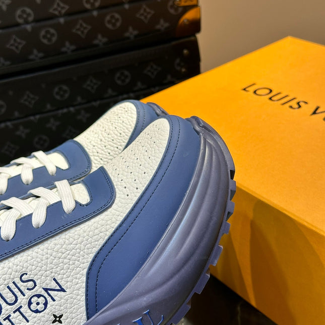 THICK-SOLED SNEAKER COBALT BLUE AND WHITE CALFSKIN