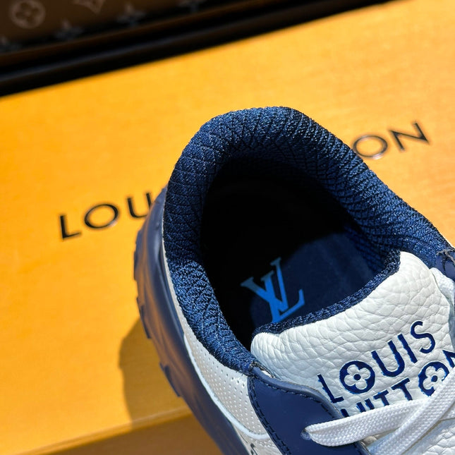 THICK-SOLED SNEAKER COBALT BLUE AND WHITE CALFSKIN