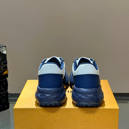 THICK-SOLED SNEAKER COBALT BLUE AND WHITE CALFSKIN