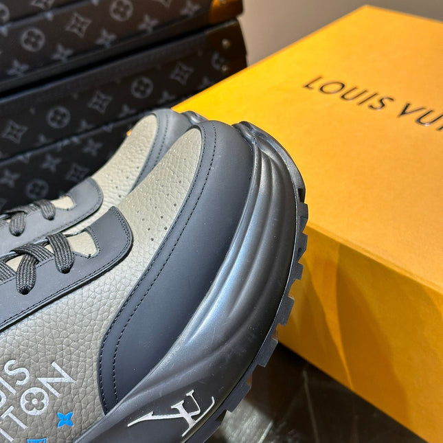 THICK-SOLED SNEAKER GREY AND BLACK CALFSKIN