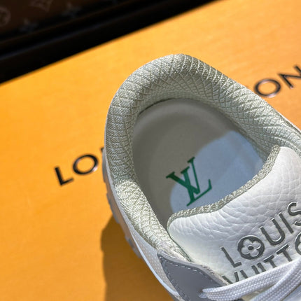 THICK-SOLED SNEAKER GREY AND WHITE CALFSKIN
