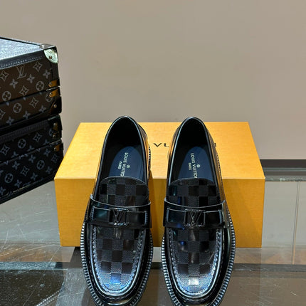 LV MAJOR LOAFER IN BLACK DAMIER CALFSKIN