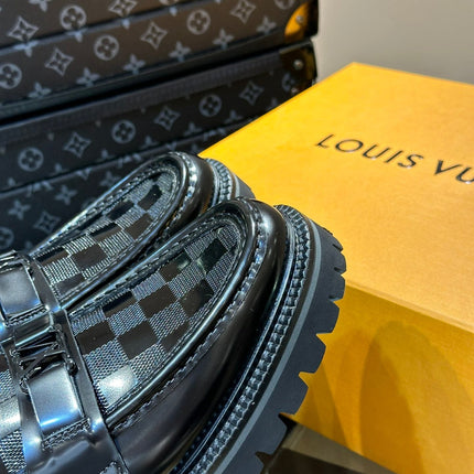 LV MAJOR LOAFER IN BLACK DAMIER CALFSKIN