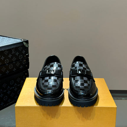 LV MAJOR LOAFER IN BLACK DAMIER CALFSKIN
