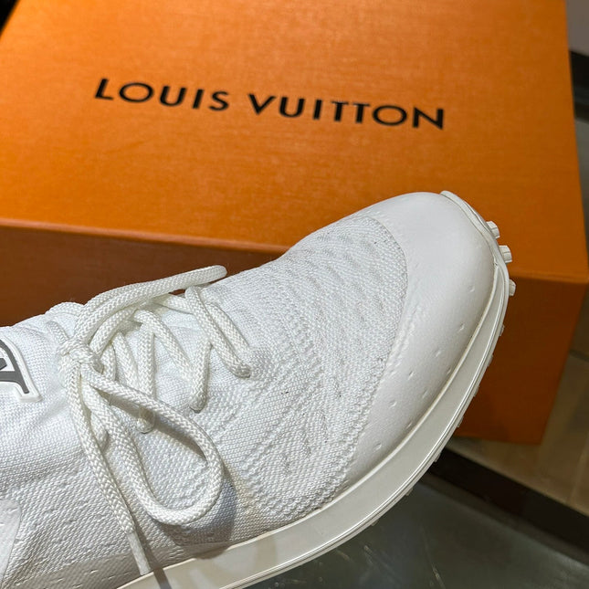 LV SNEAKERS IN WHITE CALFSKIN AND FABRIC BREATHABLE