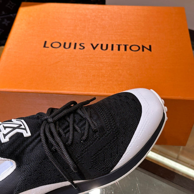 LV SNEAKERS IN WHITE MIX BLACK CALFSKIN AND FABRIC BREATHABLE