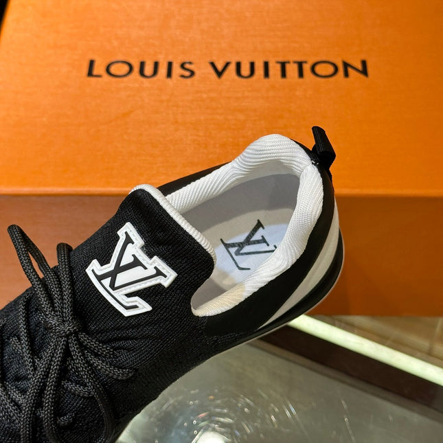 LV SNEAKERS IN WHITE MIX BLACK CALFSKIN AND FABRIC BREATHABLE