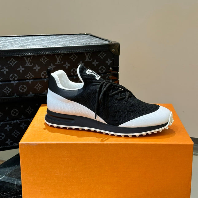 LV SNEAKERS IN WHITE MIX BLACK CALFSKIN AND FABRIC BREATHABLE