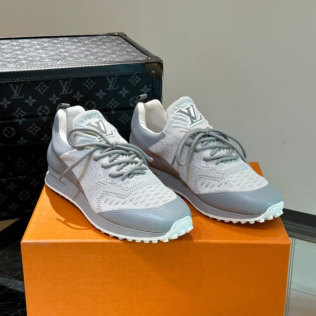 LV SNEAKERS IN GREY MIX WHITE CALFSKIN AND FABRIC BREATHABLE