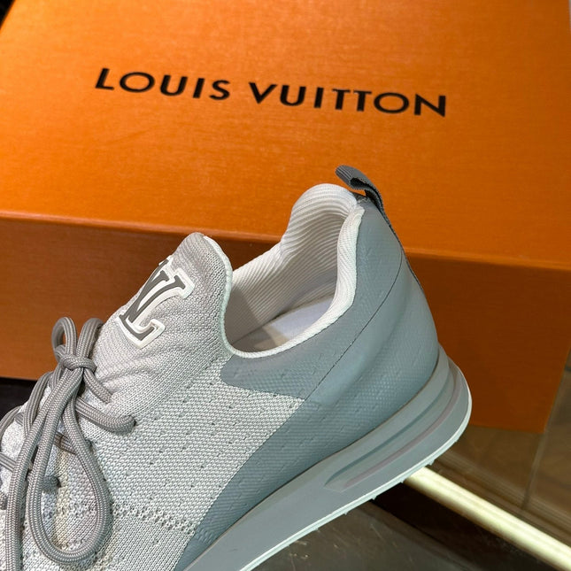 LV SNEAKERS IN GREY MIX WHITE CALFSKIN AND FABRIC BREATHABLE