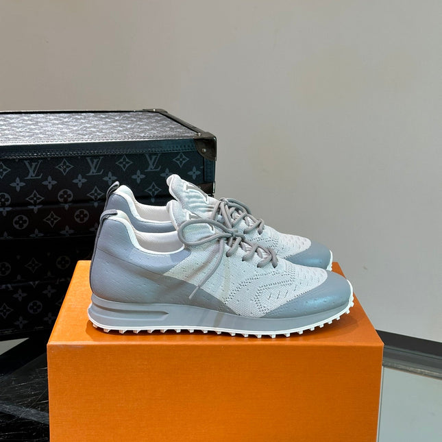 LV SNEAKERS IN GREY MIX WHITE CALFSKIN AND FABRIC BREATHABLE