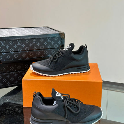 LV SNEAKERS IN BLACK CALFSKIN AND FABRIC BREATHABLE
