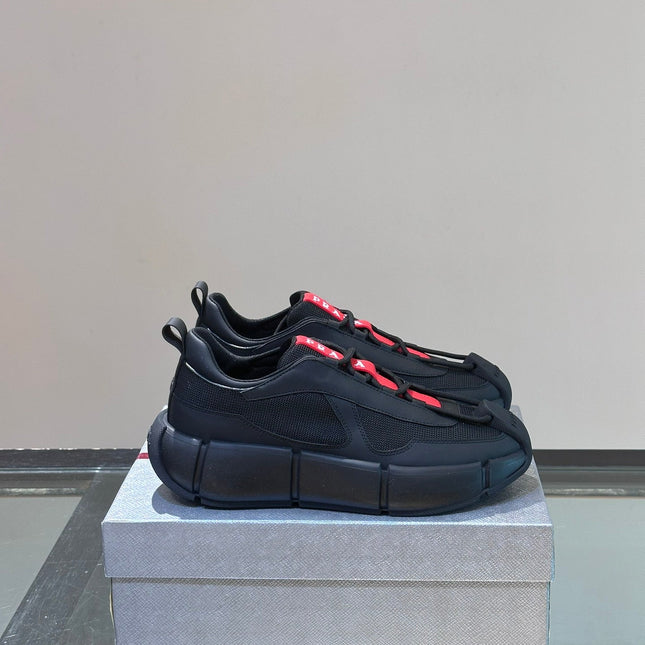 PRA AMERICA'S CUP SOFT RUBBER AND BIKE FABRIC SNEAKERS BLACK