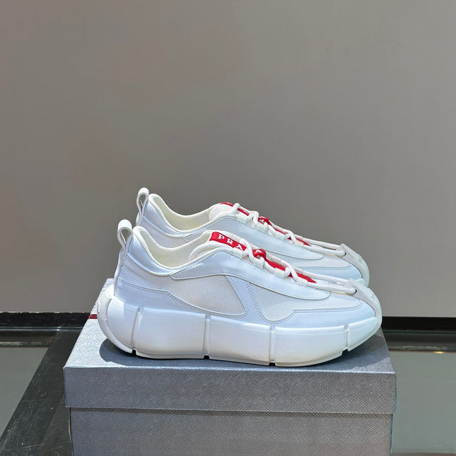 PRA AMERICA'S CUP SOFT RUBBER AND BIKE FABRIC SNEAKERS WHITE