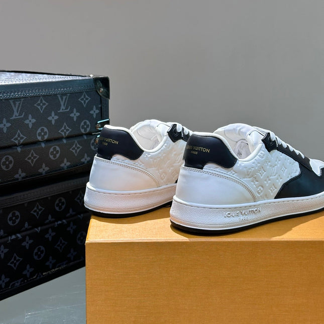 LV SNEAKER WHITE MIX BLACK EMBOSSED CALFSKIN