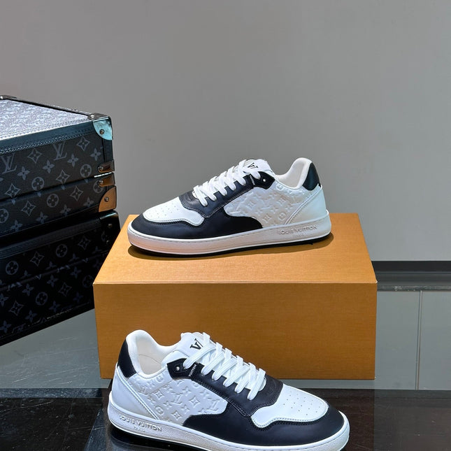 LV SNEAKER WHITE MIX BLACK EMBOSSED CALFSKIN