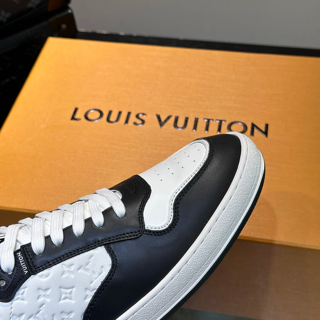 LV SNEAKER WHITE MIX BLACK EMBOSSED CALFSKIN