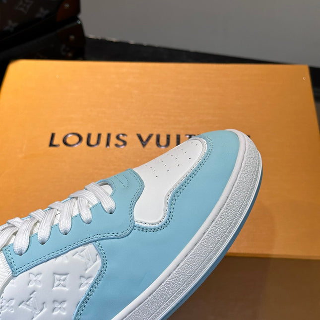 LV SNEAKER WHITE MIX BABY BLUE EMBOSSED CALFSKIN