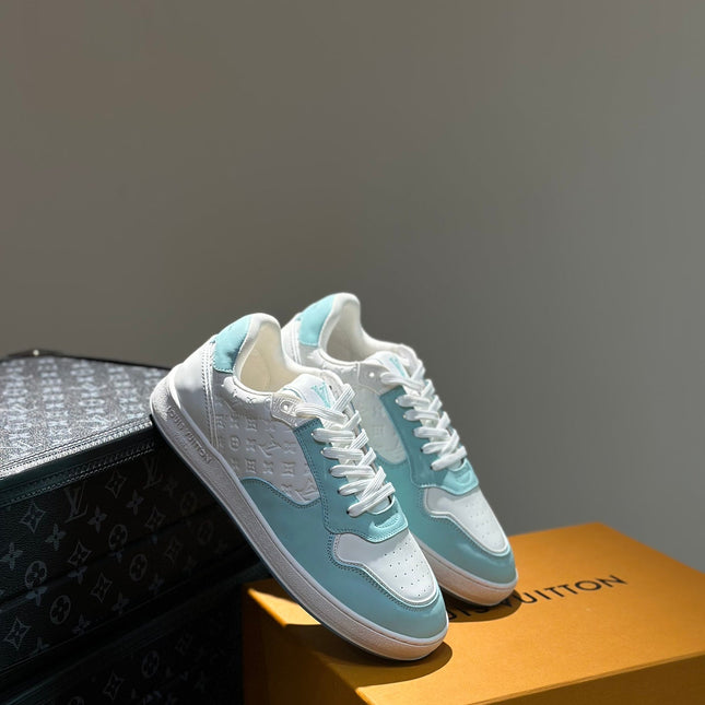 LV SNEAKER WHITE MIX SKY BLUE EMBOSSED CALFSKIN