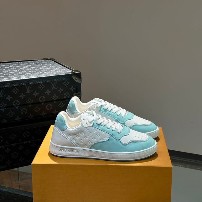 LV SNEAKER WHITE MIX SKY BLUE EMBOSSED CALFSKIN