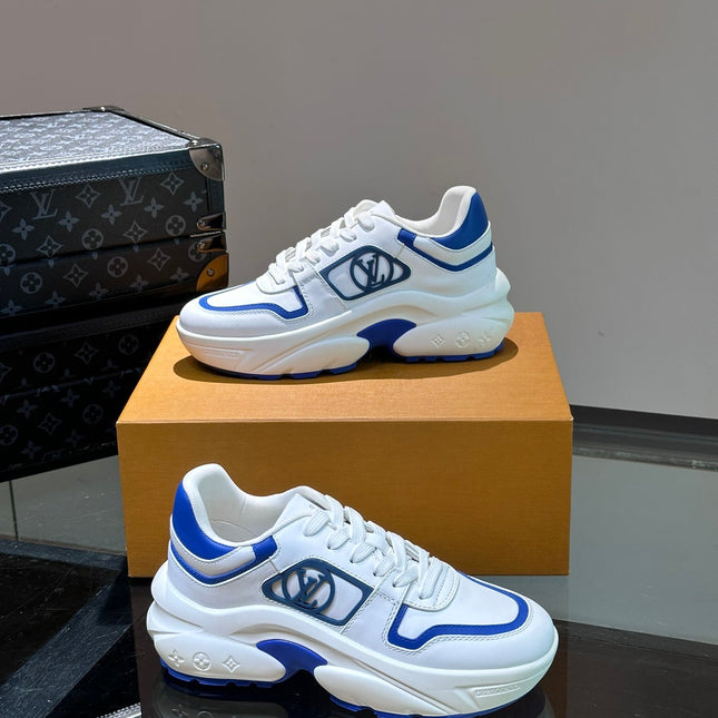 NEO RUN AWAY SNEAKER WHITE MIX BLUE CALFSKIN