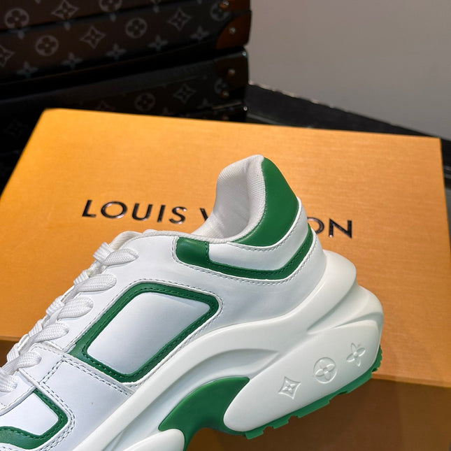 NEO RUN AWAY SNEAKER WHITE MIX GREEN CALFSKIN