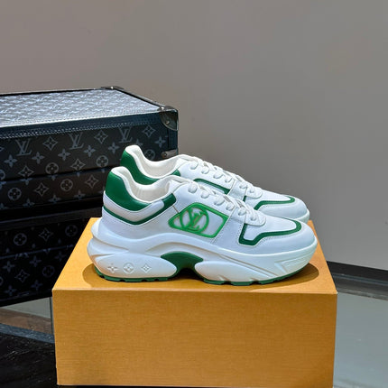 NEO RUN AWAY SNEAKER WHITE MIX GREEN CALFSKIN