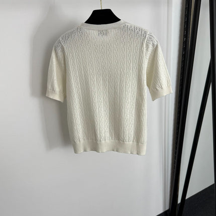 MIUMIU SHORT-SLEEVE KNIT TOP STYLE 397