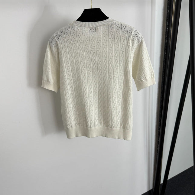 MIUMIU SHORT-SLEEVE KNIT TOP STYLE 397