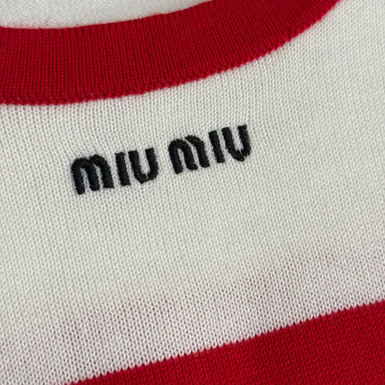 MIUMIU SHORT-SLEEVE KNIT TOP STYLE 360