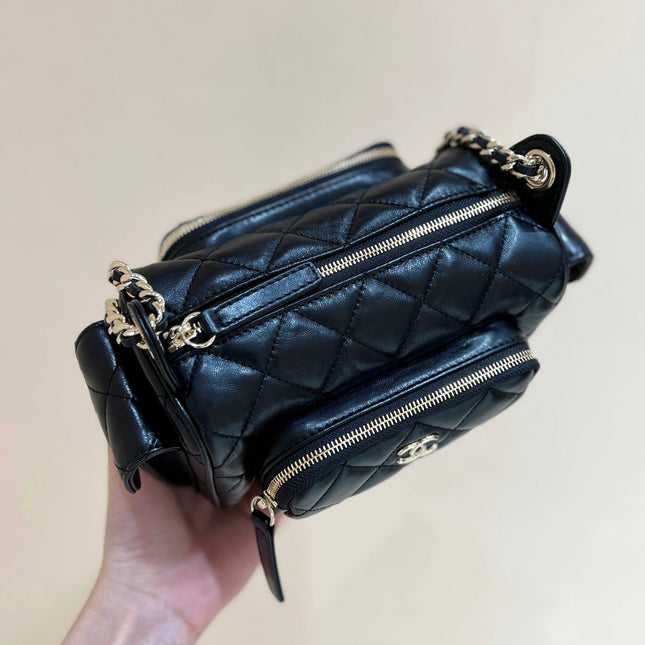 CHANEL CAMERA BAG 23 IN CONGO BLACK SHINY CALFSKIN