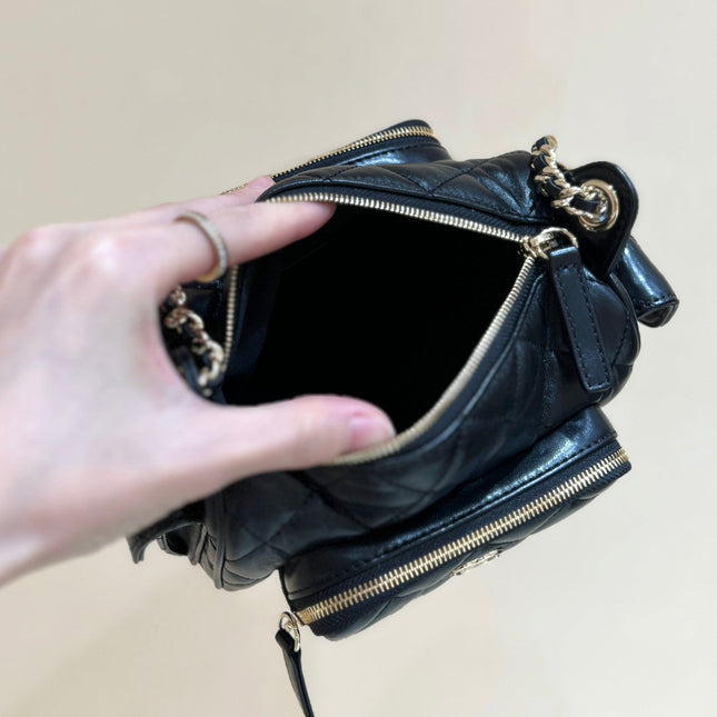 CHANEL CAMERA BAG 23 IN CONGO BLACK SHINY CALFSKIN