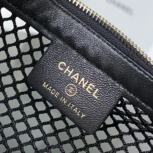 CHANEL 25S CLUTCH WITH CHAIN 20 CM IN BLACK LAMBSKIN WITH GOLD HARDWARE