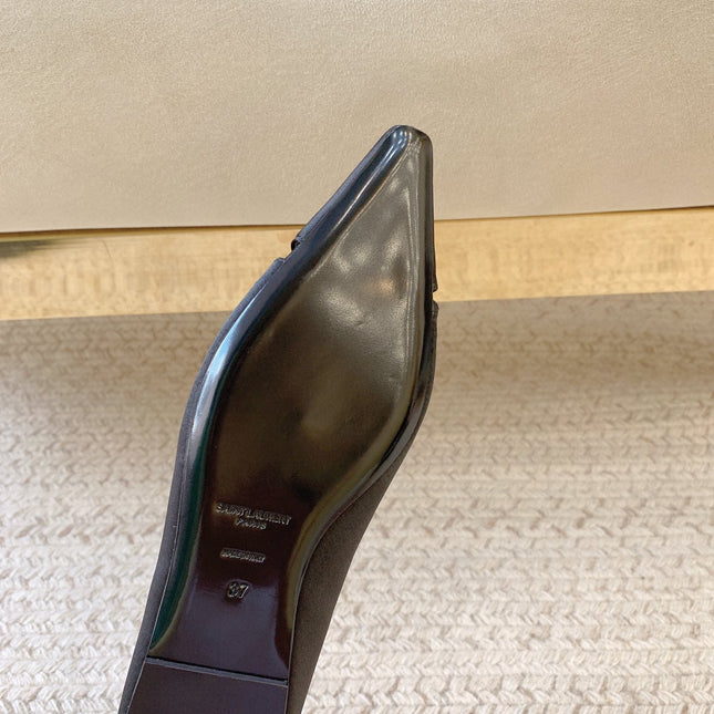 BABYLONE BALLET FLAT IN BLACK SATIN