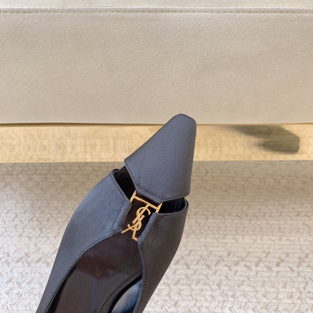 BABYLONE BALLET FLAT IN BLACK SATIN