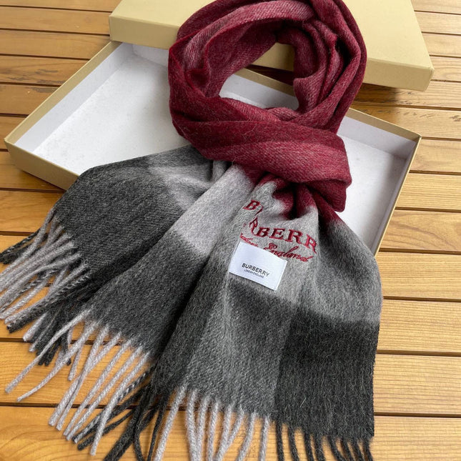 SCARF 180 CM IN CURRANT RED MIX BLACK CASHMERE 394743
